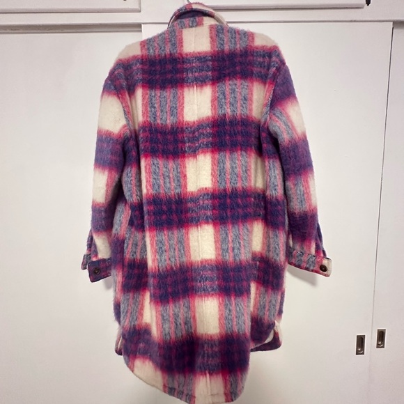 NWT Blank NYC Prime Time Pink and Purple Plaid Coat - Picture 5 of 8